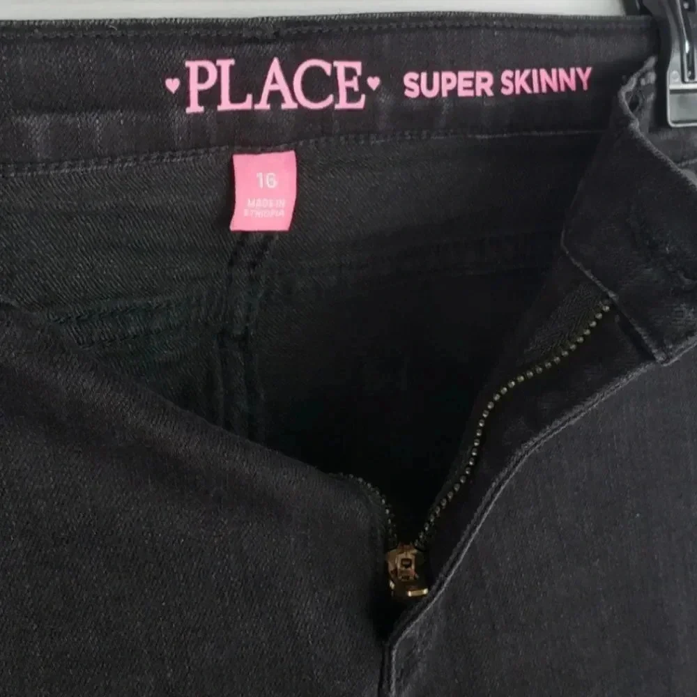 Children's Place Super Skinny Black Pants 16